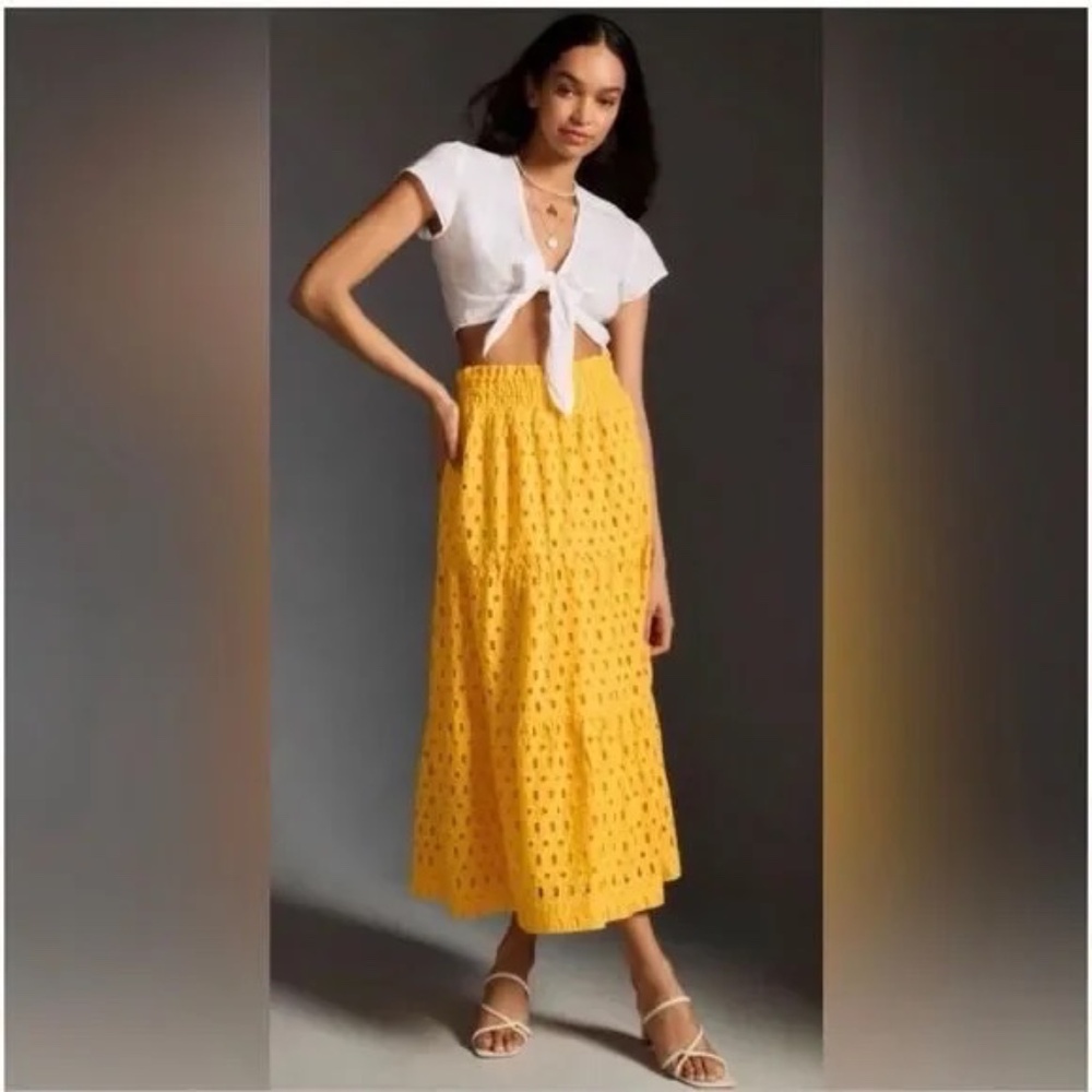Anthropologie Somerset maxi skirt: eyelet edition